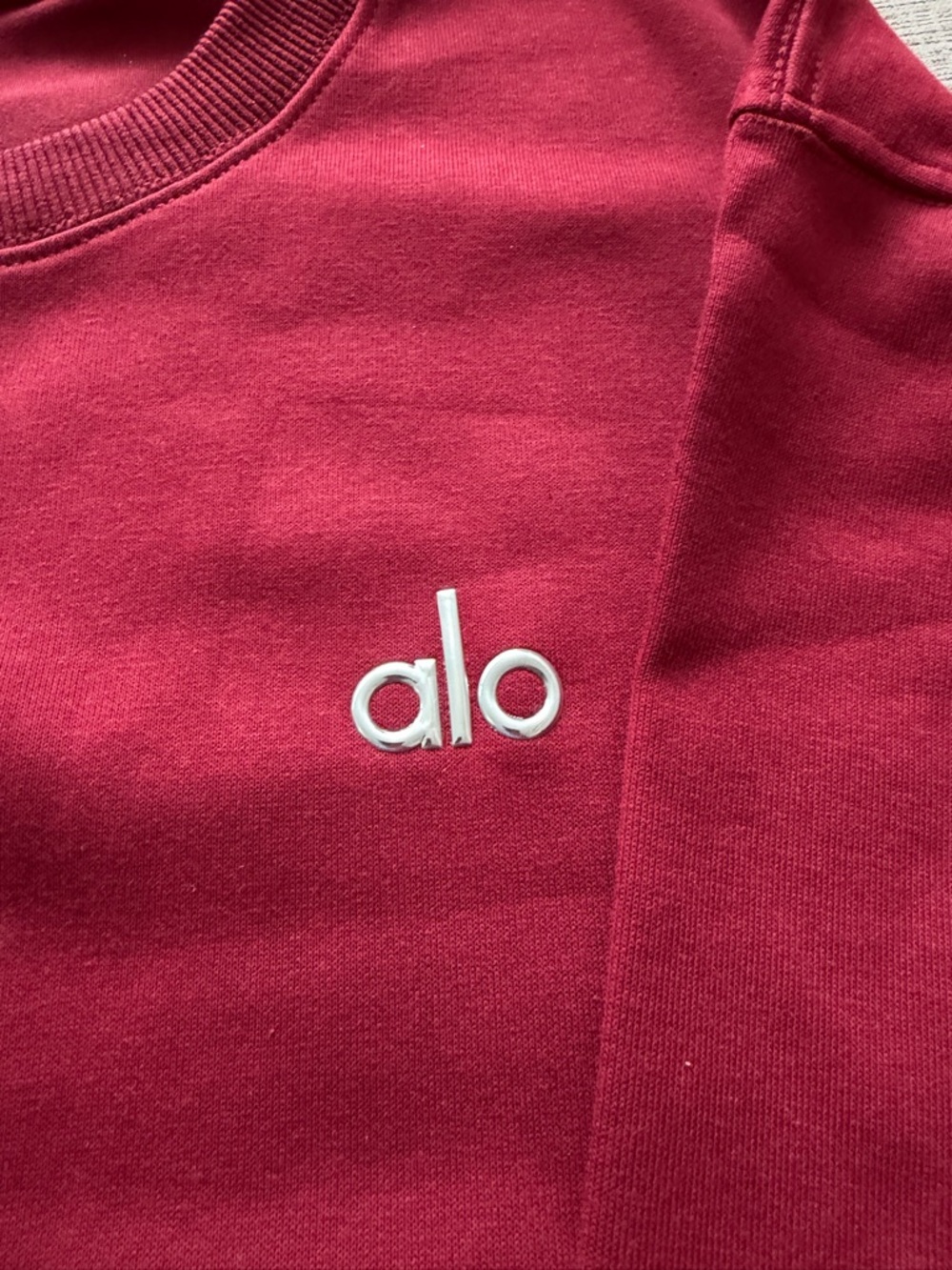 ALO Yoga Women's Crewneck Sweatshirt in Berry